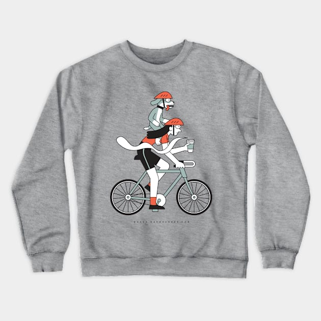 Biker Girl with Dog Crewneck Sweatshirt by GregClarke